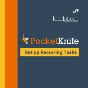 Set up Recurring Tasks with the Pocketknife HubSpot Add on