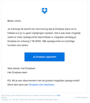 Hoe Dropbox via drip marketing gratis abonnees omzet naar betalende klanten