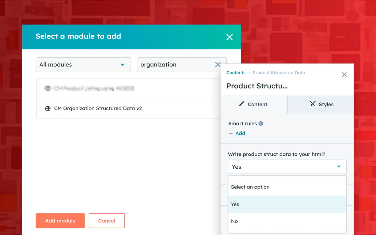 Organization structured data