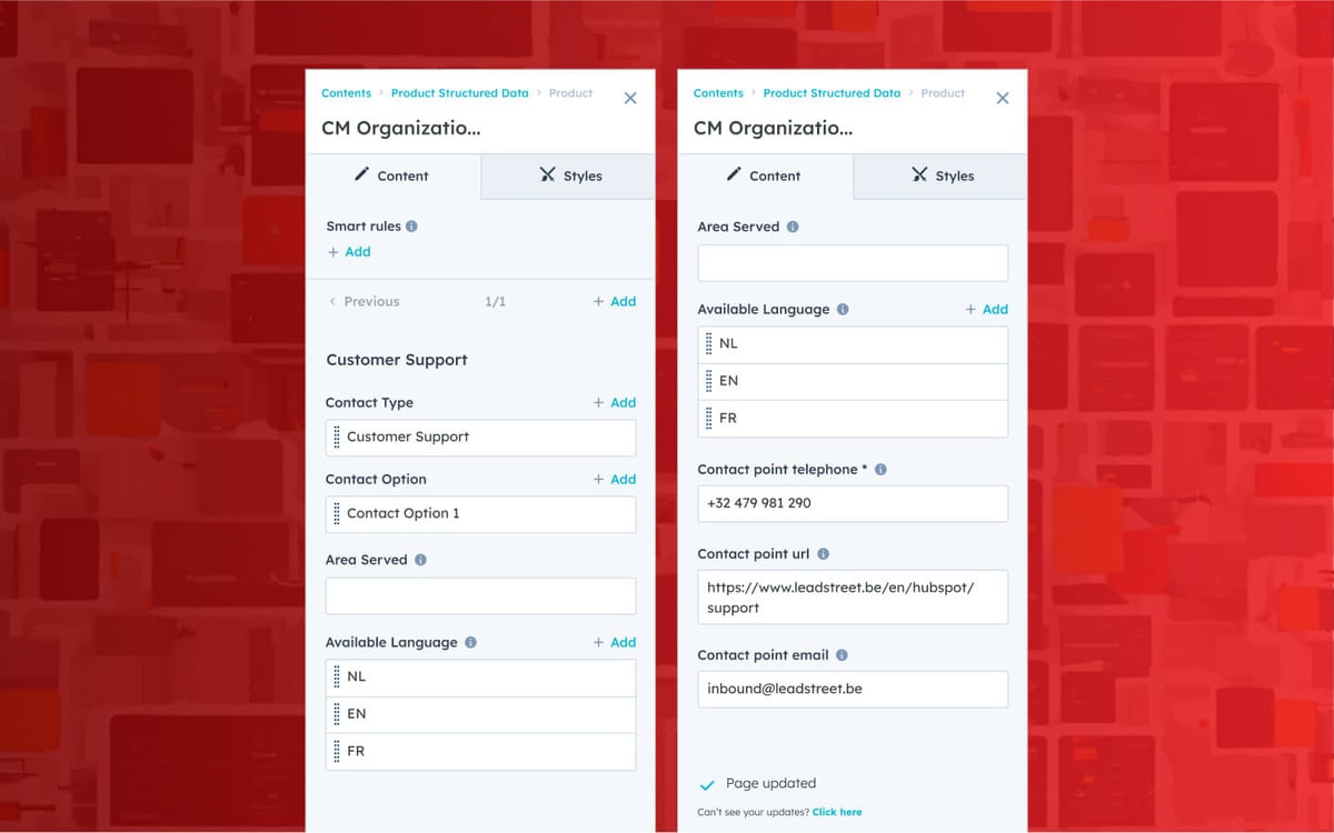 Organization structured data