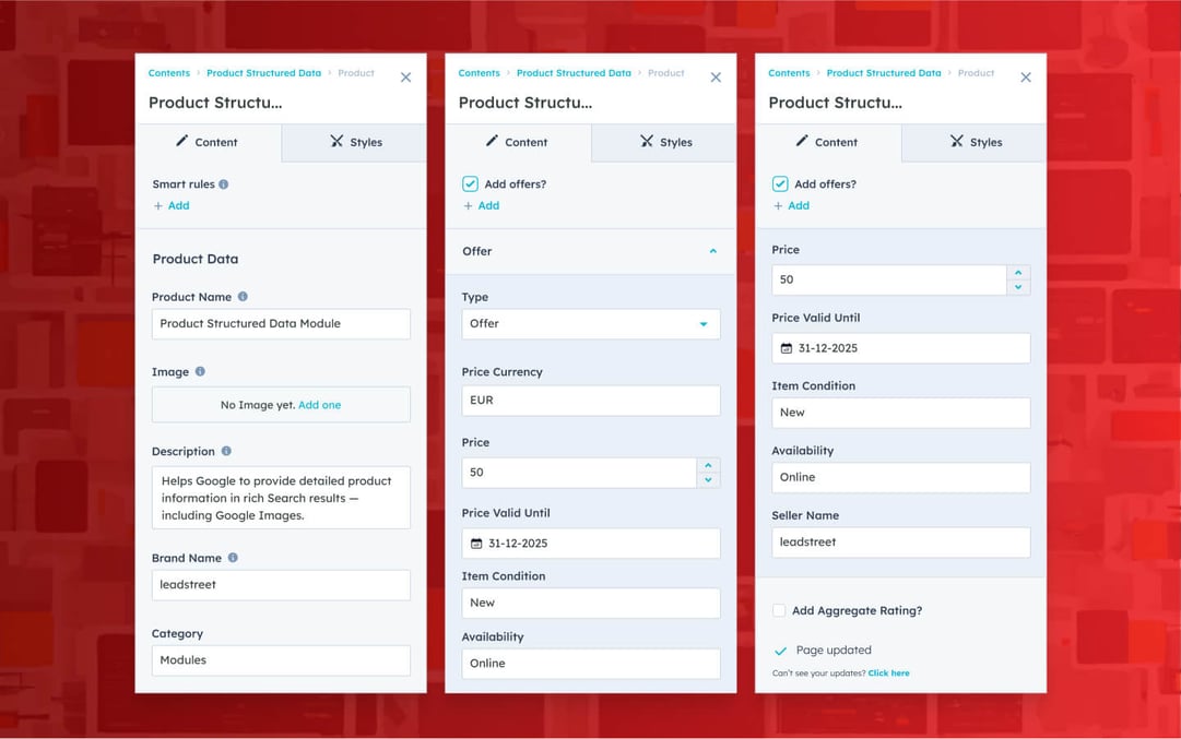 Product structured data